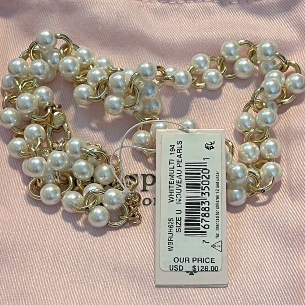 Kate Spade Authentic Vintage White Multi Nouveau Pearls Necklace & Earrings Set - Picture 9 of 9